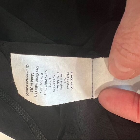 Black Halo Coralia Mini Dress Metallic Bow Neck Flounce Hem Copper Zest 12 NWT - Picture 13 of 13